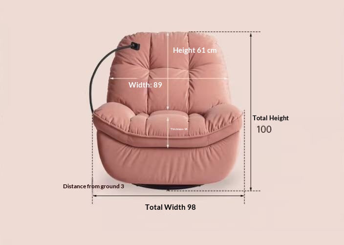 French Vintage Electric Recliner Chair with Cat-Scratch Resistant Fabric