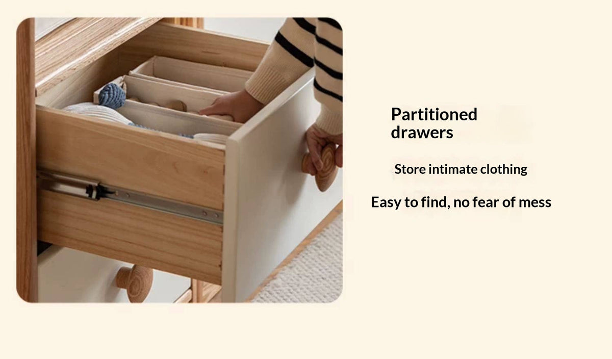 Oak Solid Wood Kids Wardrobe Combination