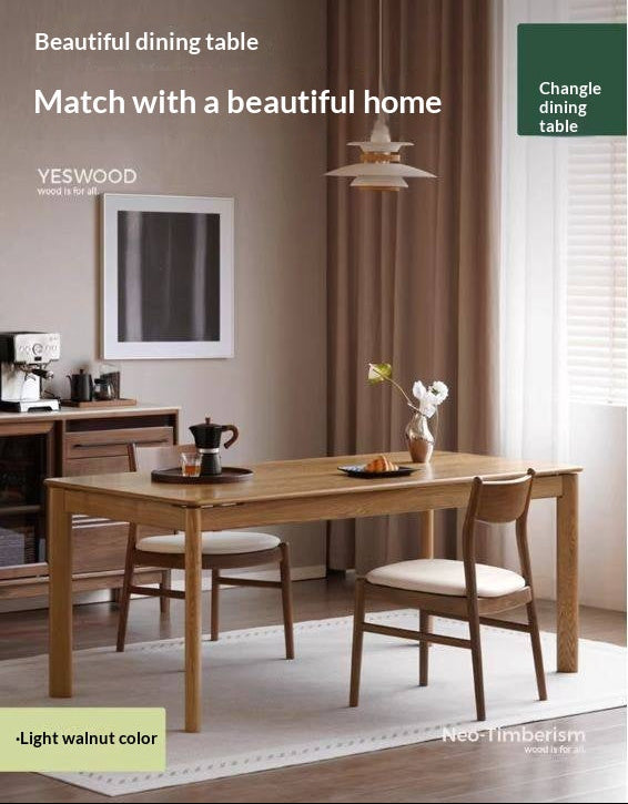 Ash Solid Wood Modern Minimalist Long Dining Table