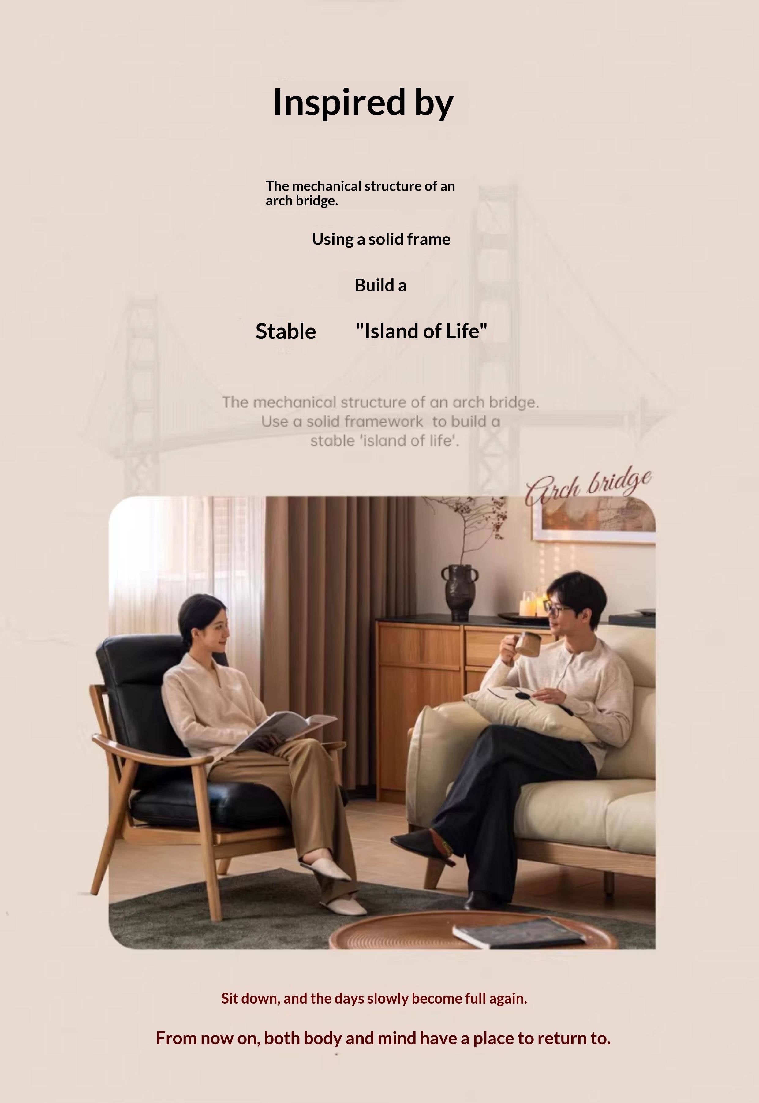 2 pcs Ash Solid Wood Genuine Leather, Fabrics Accent Chair, Modern Minimalist Lounge Chair