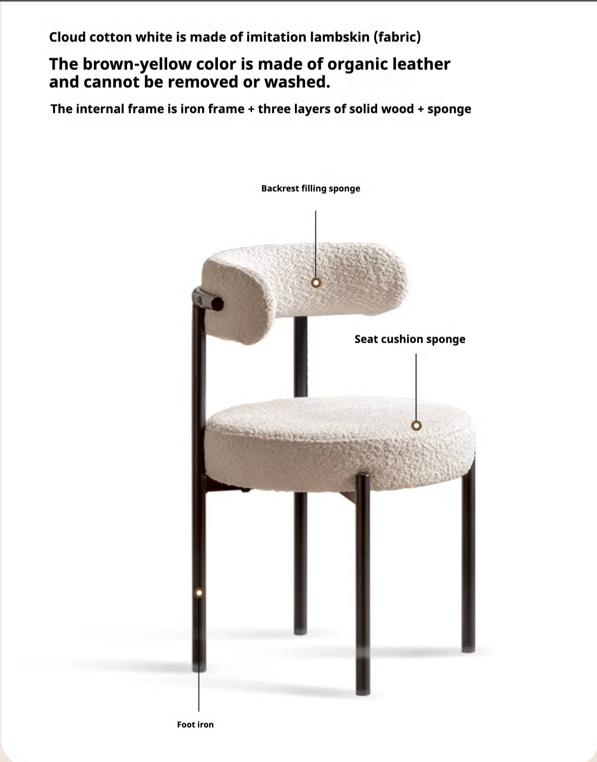 Fabric, Leather Bauhaus Style Chair