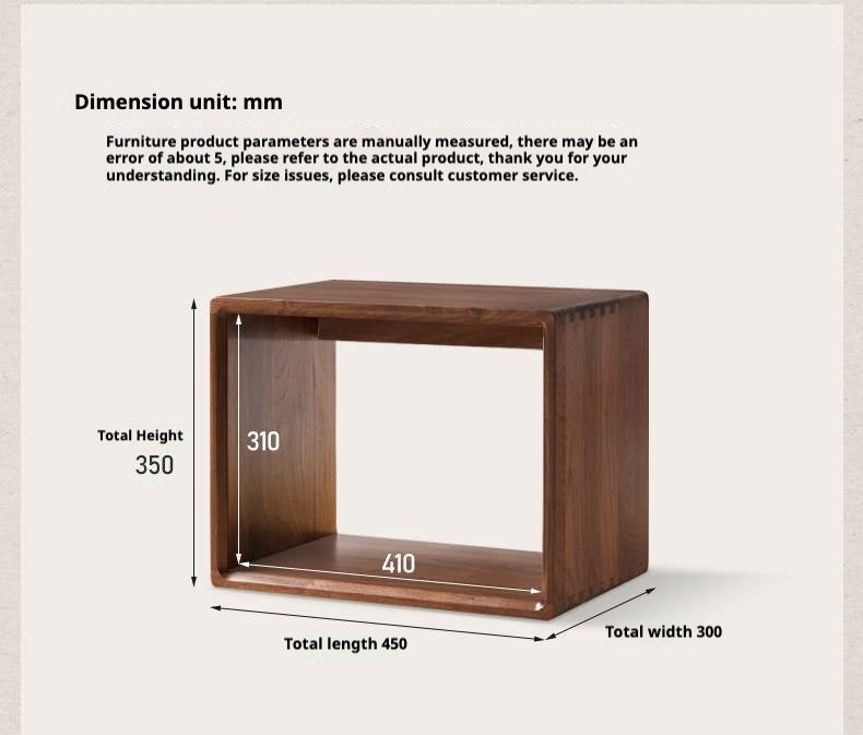 Black Walnut, Oak Solid Wood Small Combination Bookcase.