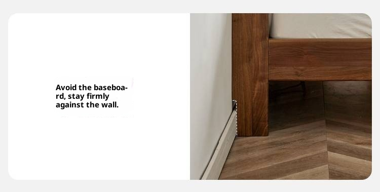 Black Walnut Solid Wood suspended bed with Ambient LED Headboard Lighting