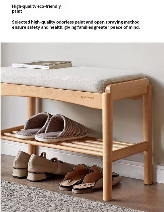 Beech Solid Wood Shoe Storage Bench