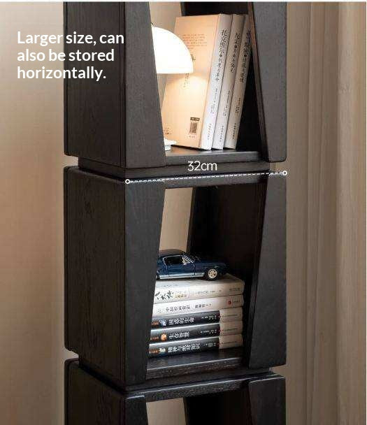 Oak Solid Wood Floor-standing Narrow Bookshelf.