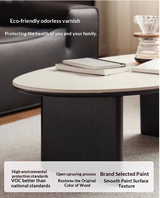 Ash Solid Wood Nordic Aesthetic Top Slab Coffee Table