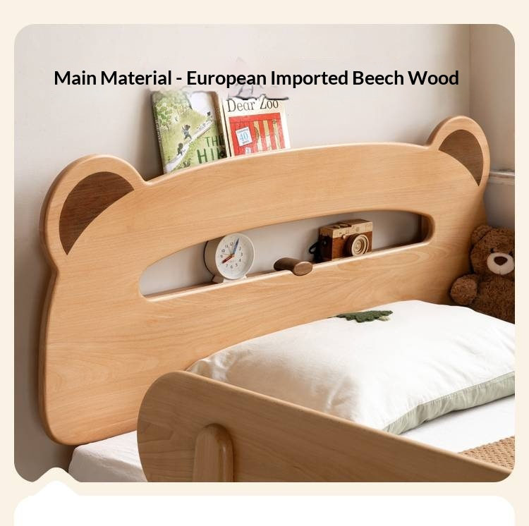 Beech Solid Wood Children's Night Light Storage Loft Bed