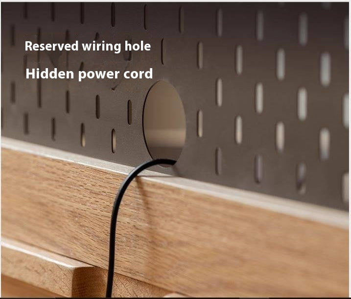 Oak Solid Wood Modern Computer Desk With Shelf