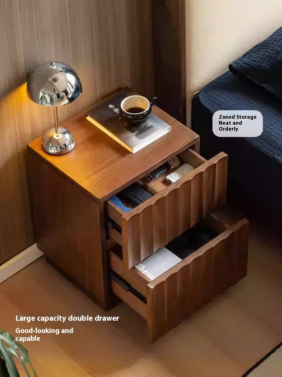 Black Walnut, Poplar Solid Wood Light Luxury Nightstand
