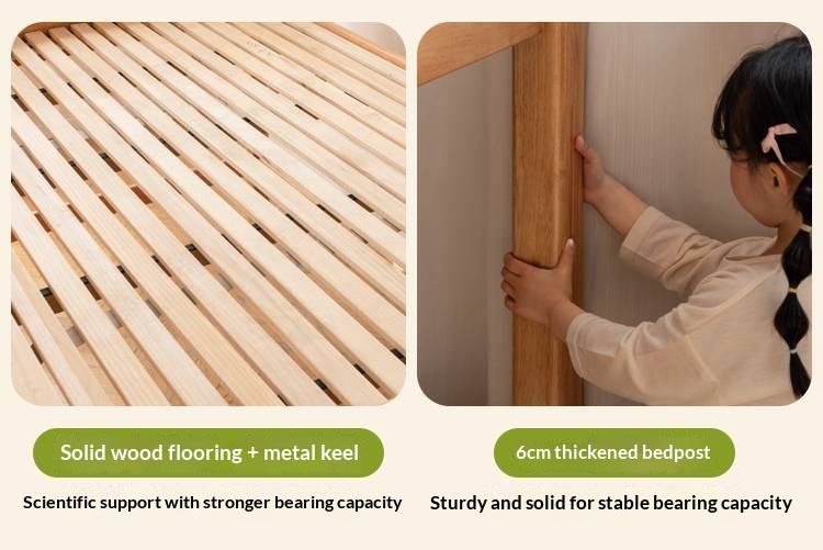 Rubberwood Solid Wood Children's Bed Modern Loft Bed