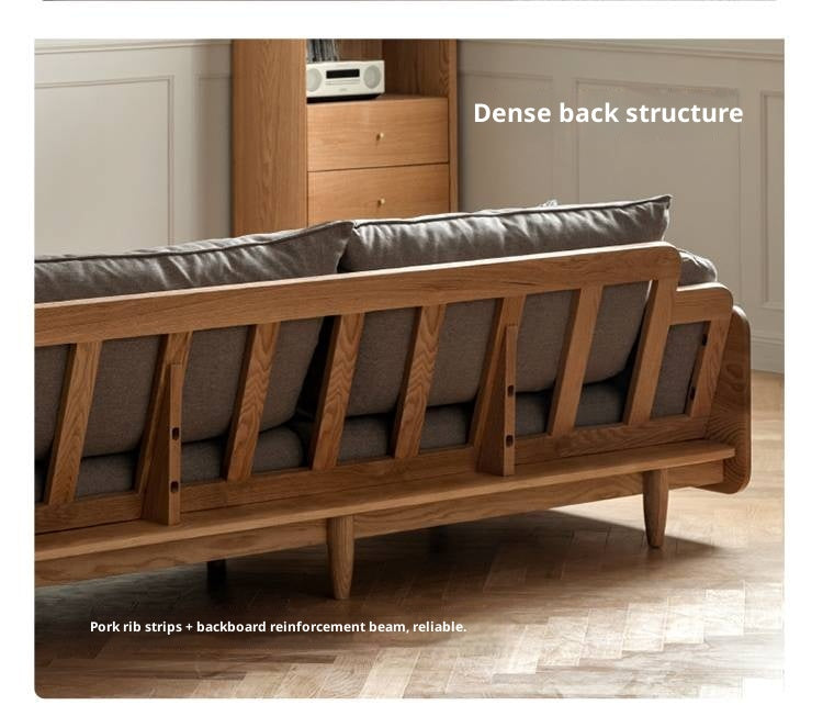 Oak, Ash Solid Wood genuine leather, fabric Sofa