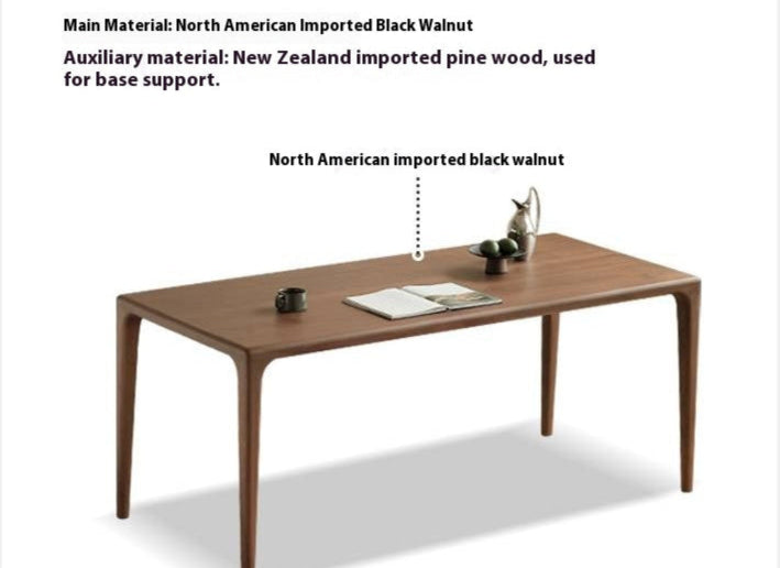 Black Walnut Solid Wood Rectangular Dining Table