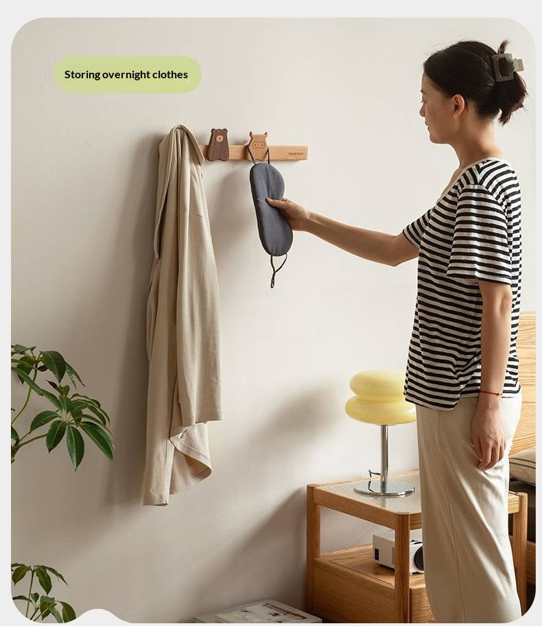 Beech Solid Wood Hook Hanging Clothes