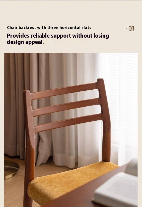 Set 4 pcs Beech Solid Wood Retro Style Dining Chair