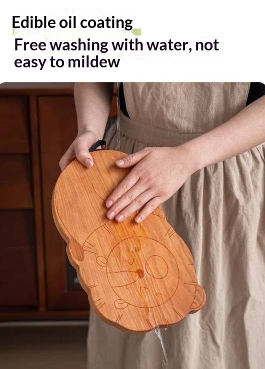 Cherry Solid Wood Pet-Shaped Cutting Board and Baby Food Plate