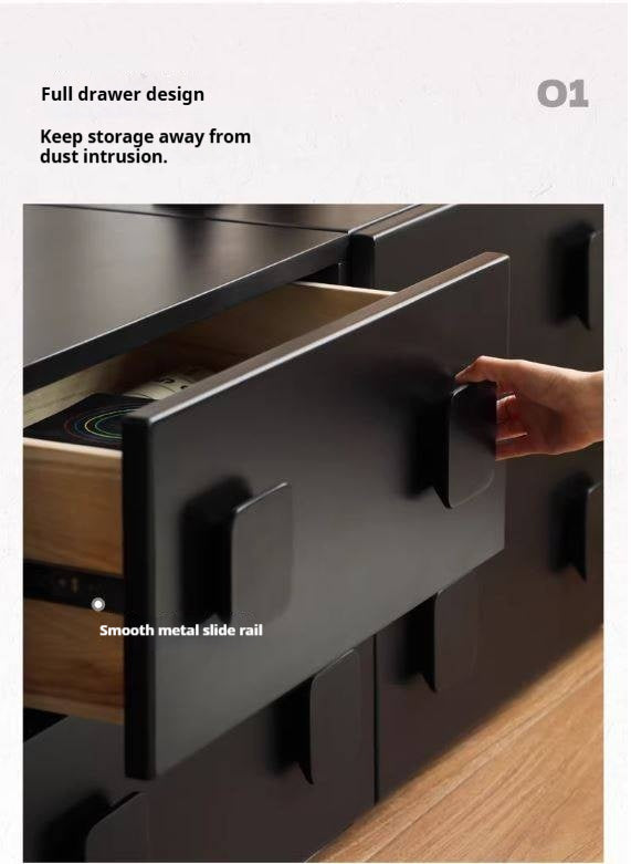 Solid RubberWood TV French Retro Floor Module Combination TV Cabinet.