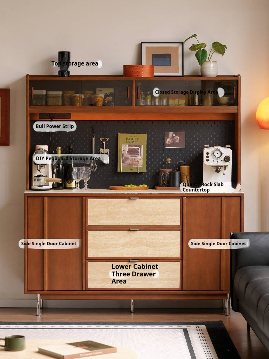 Poplar Solid Wood Medieval Style Retro Buffet