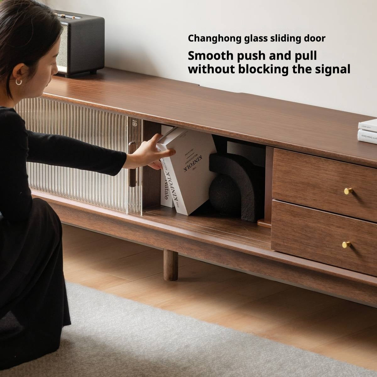 Sandalwood Solid Wood Modern TV Stand