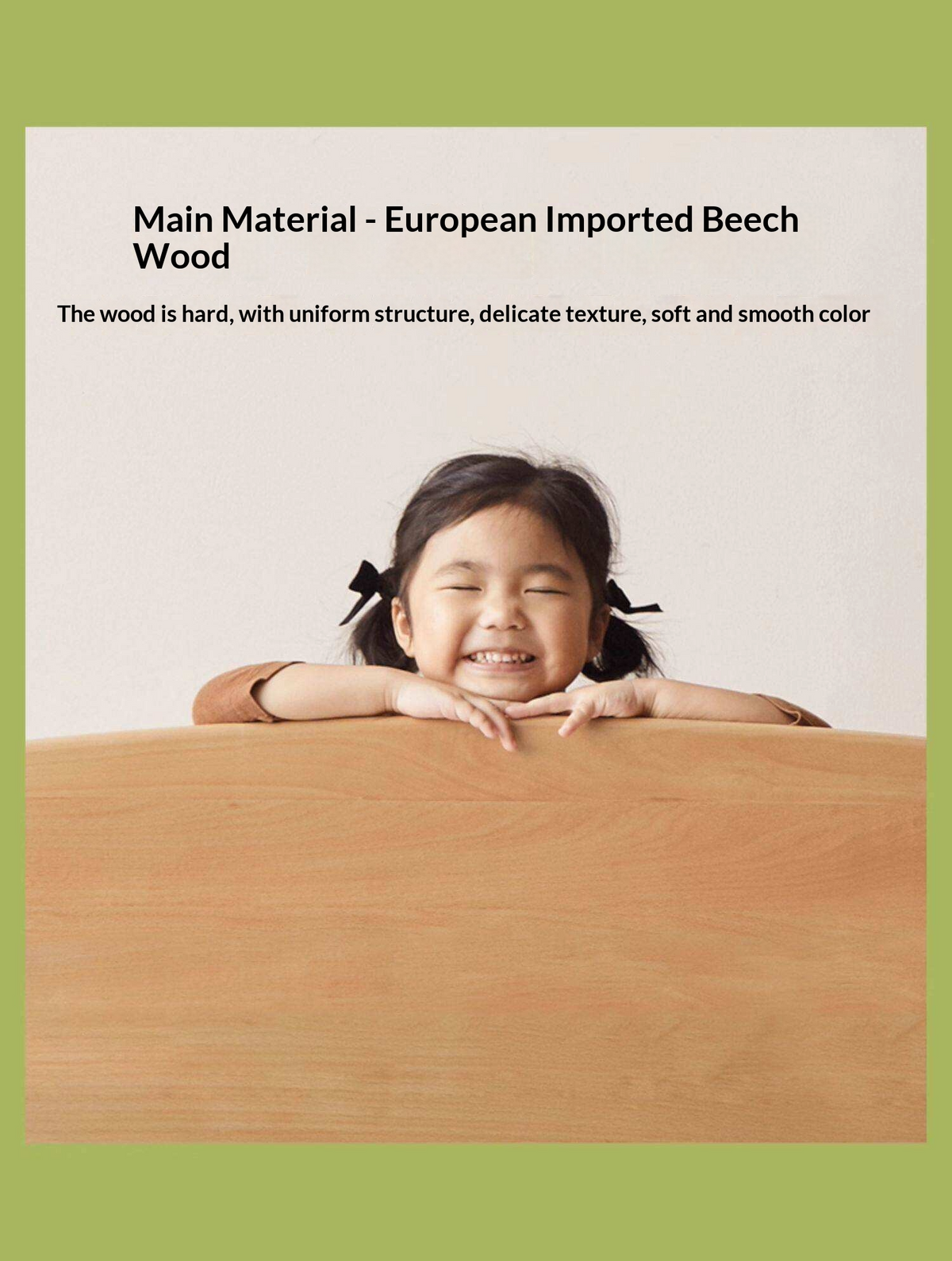 Beech Solid Wood Kids Floating Bed with Night Light and Optional Guardrails