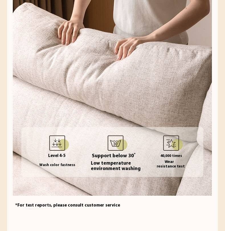 Oak Solid Wood Fabric imitation cotton and linen Sofa