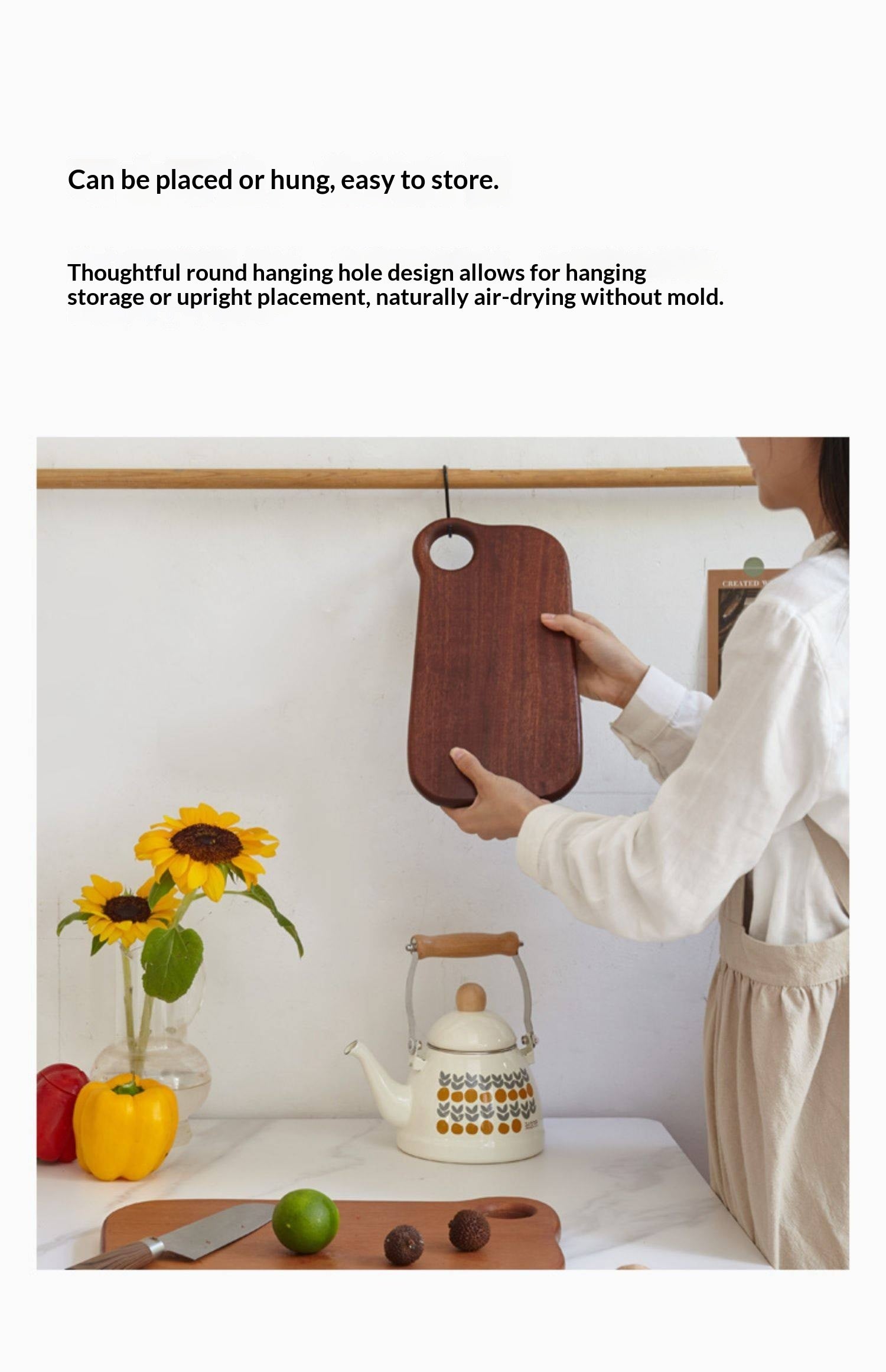 Ebony Solid Wood Nordic Kitchen Cutting Board