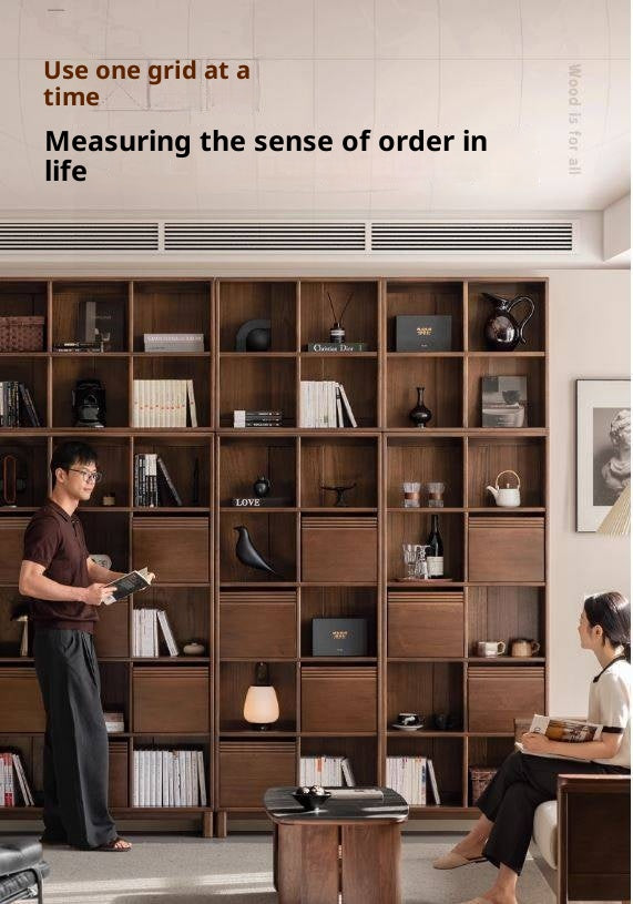 Sandalwood Solid Wood Light Luxury Style Bookshelf