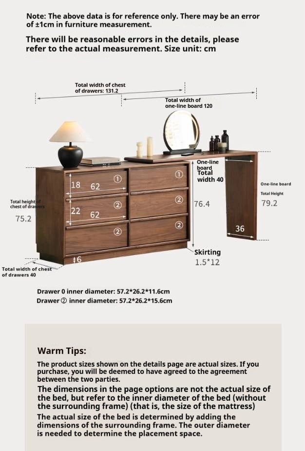 Black Walnut, Sandalwood Solid Wood Light Luxury Vanity Table.