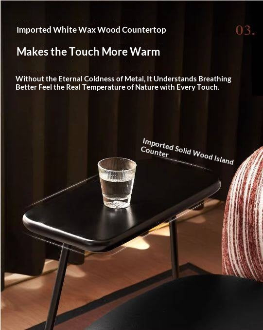 Modern Lounge Chair with Integrated Side Table, Upholstered Wraparound Accent Chair with Metal Frame