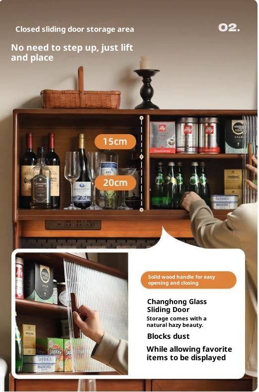 Poplar Solid Wood Style Retro Sideboard