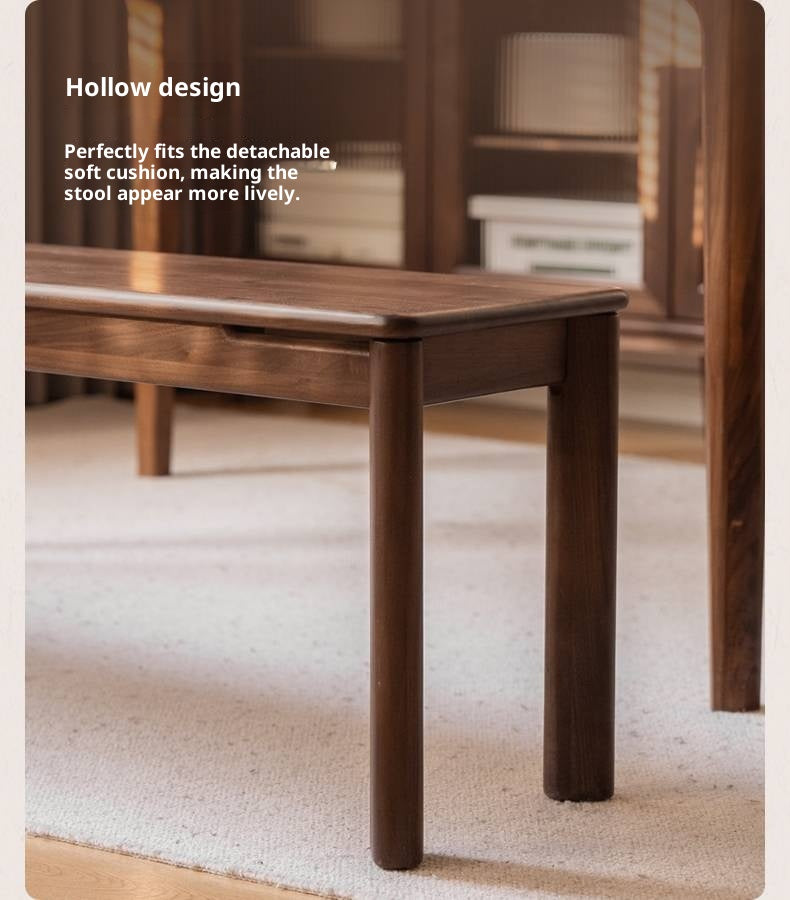 Black Walnut, Oak, Ash Solid Wood Long Bench