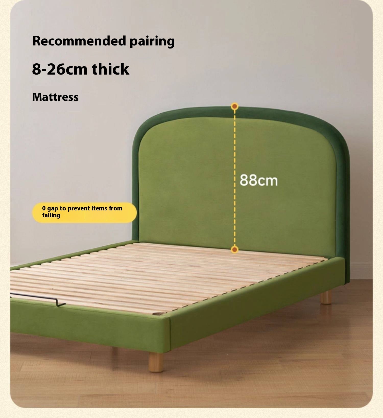 Fabric Children's Bed High Head Soft Bed