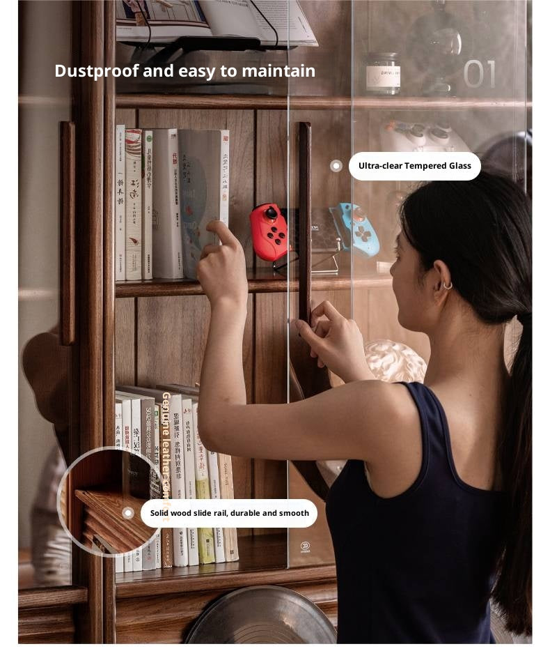 Oak Solid Wood Dustproof Bookcase