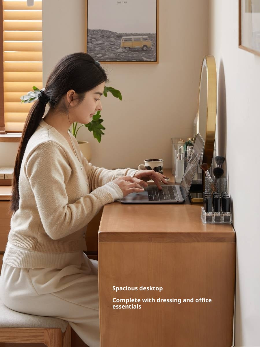 Poplar Solid Wood Modern Minimalist Rotatable Vanity Table