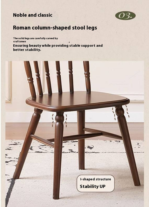 Set 4 pcs Black Walnut Solid Wood Dining Chair