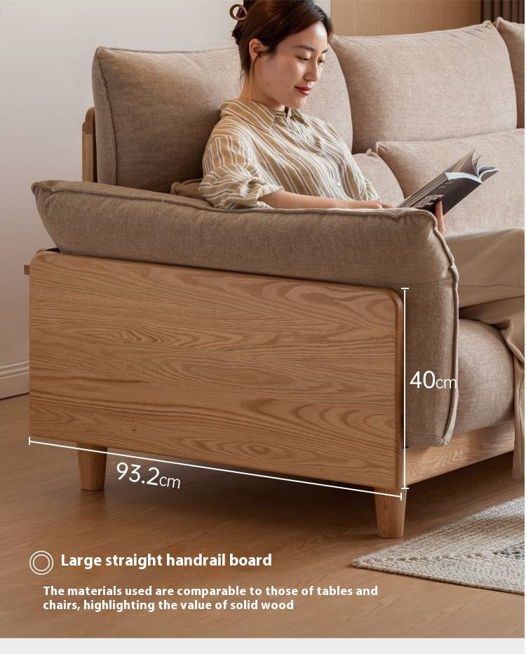 Oak Solid Wood high-back sofa