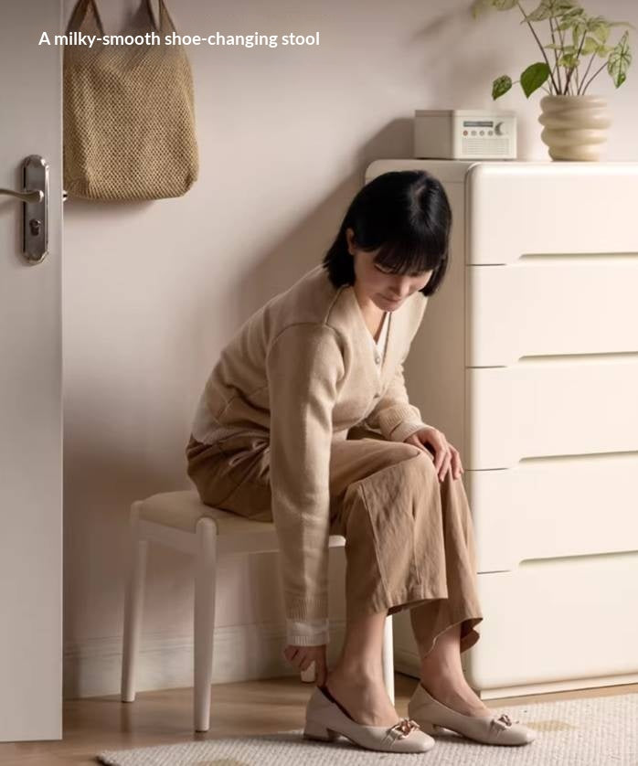 Birch Solid Wood, Solid Rubberwood Modern Simple Makeup Stool