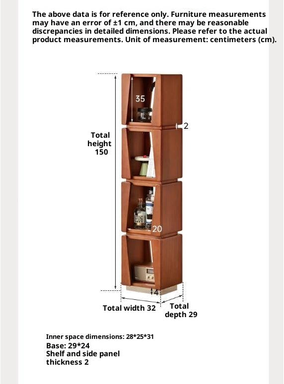 Tulipwood Solid Wood Vintage Bauhaus Bookshelf