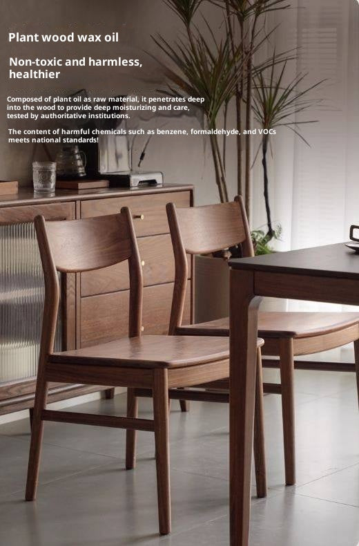 Set 4 Pcs Black, Walnut, Ash, Oak, Beech, Sandalwood Solid Wood Dining Chair