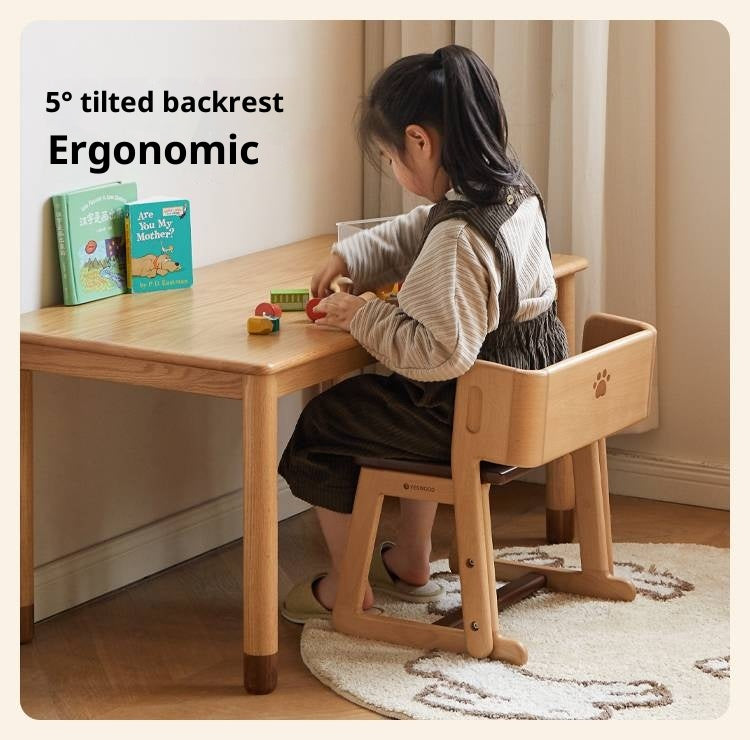 Beech Solid Wood Children's Multi-function Step Ladder Chair.
