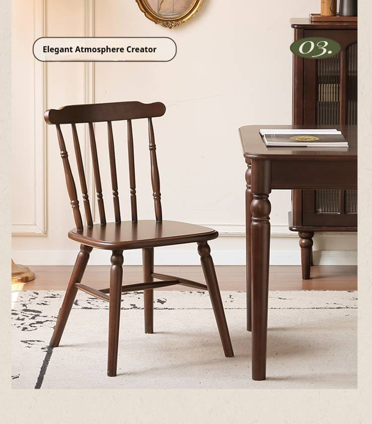 Set 4 pcs Black Walnut Solid Wood Dining Chair