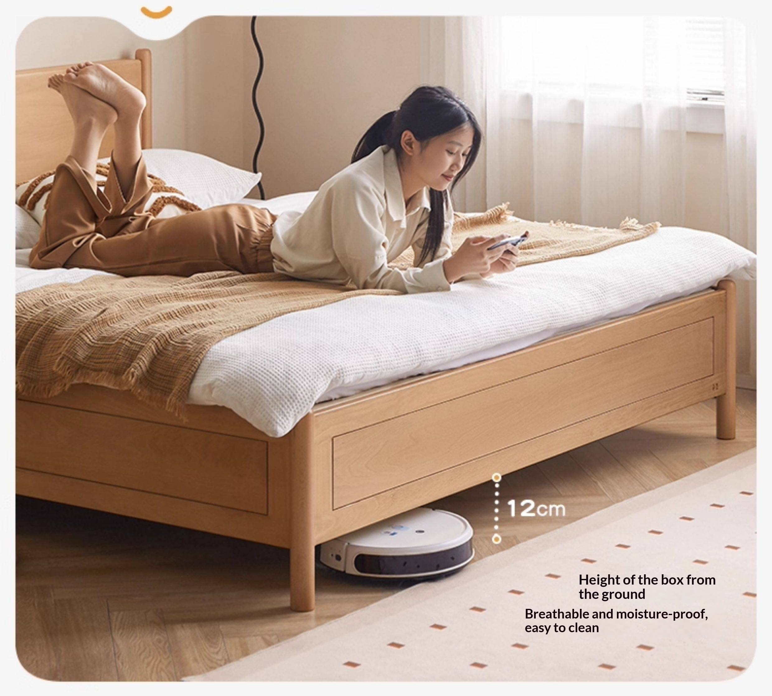 Beech Solid Wood Box Bed — Simple Design, Multi-Functional Bed