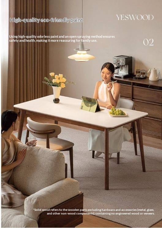 Beech Solid Wood Rock Board Dining Table