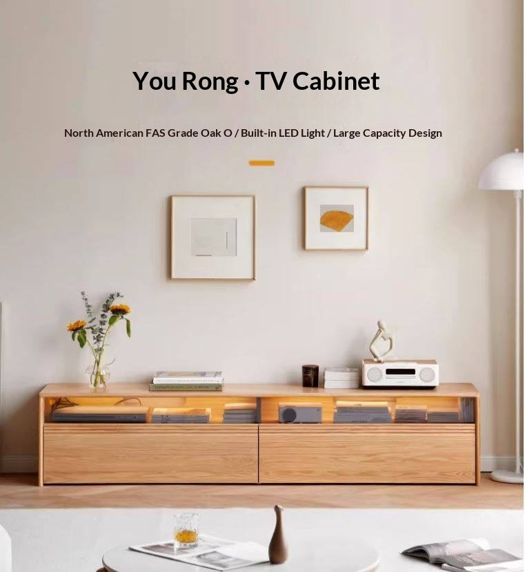 Black Walnut, Oak, Cherry Solid Wood TV Stand Floor Cabinet