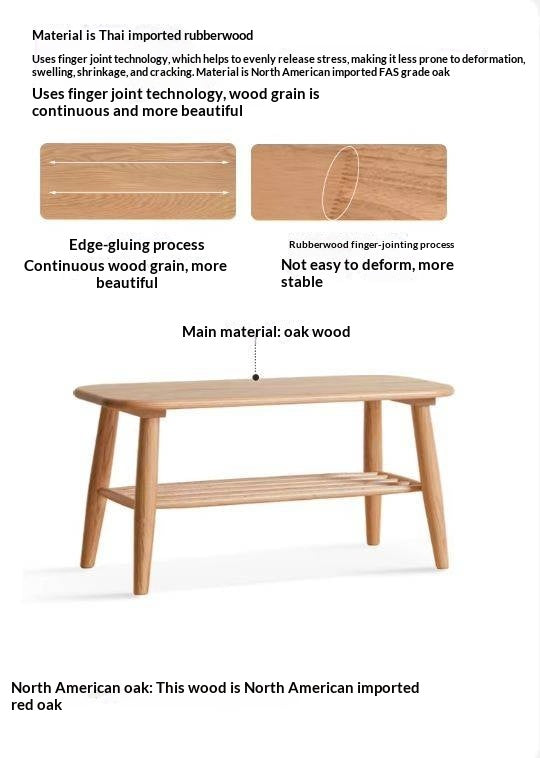 Oak, Solid Rubberwood Shoe Bench