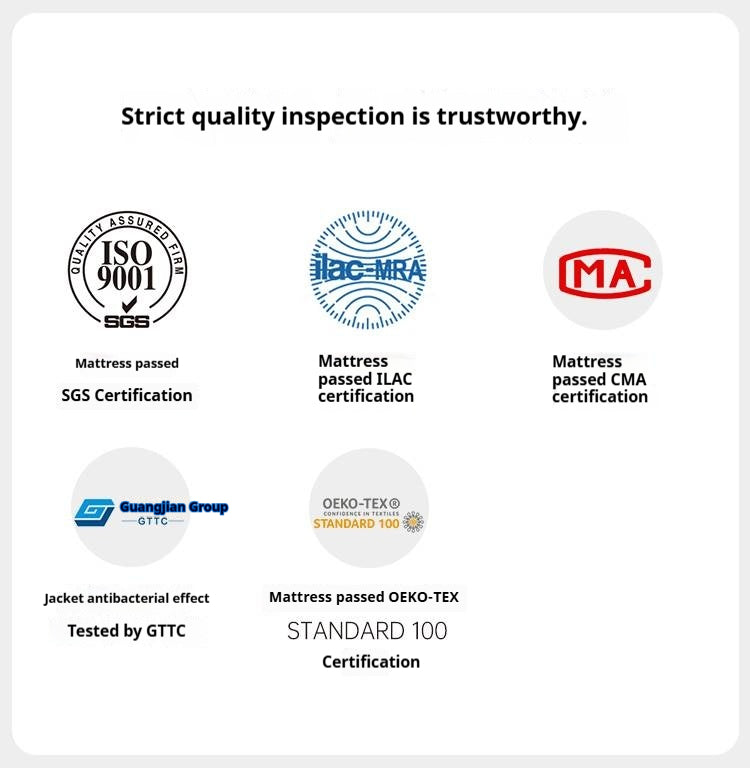 Zero-Glue Bedroom Mattress — Natural Anti-Mite, Breathable, Spring Back Support, Firm Support Mattress