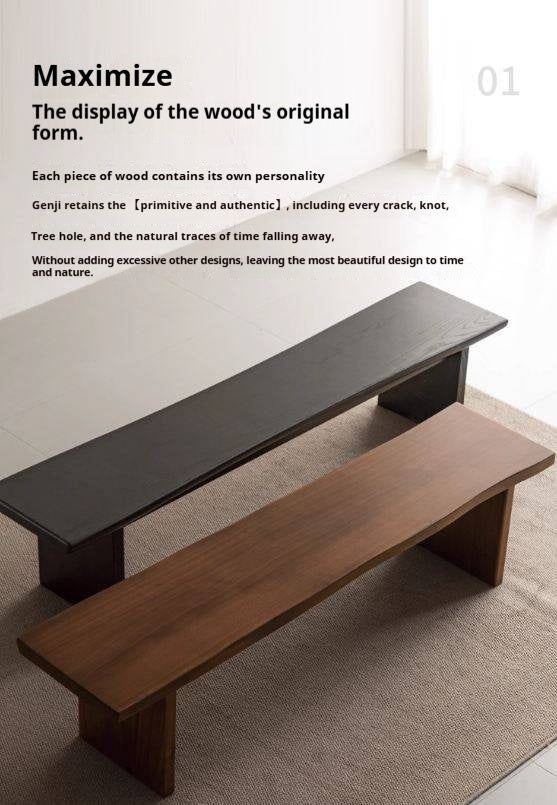 Black Walnut,Ash, South American Walnut Solid Wood Wabi Sabi Bench