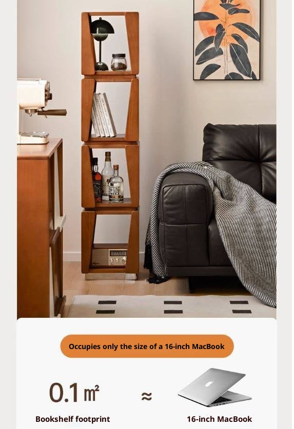 Tulipwood Solid Wood Vintage Bauhaus Bookshelf