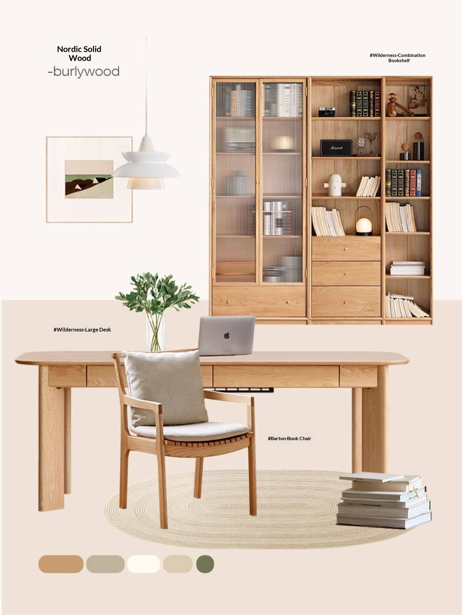 Cherry, Ash, Oak, Beech Solid Wood Book Chair Comfortable Soft Back Chair