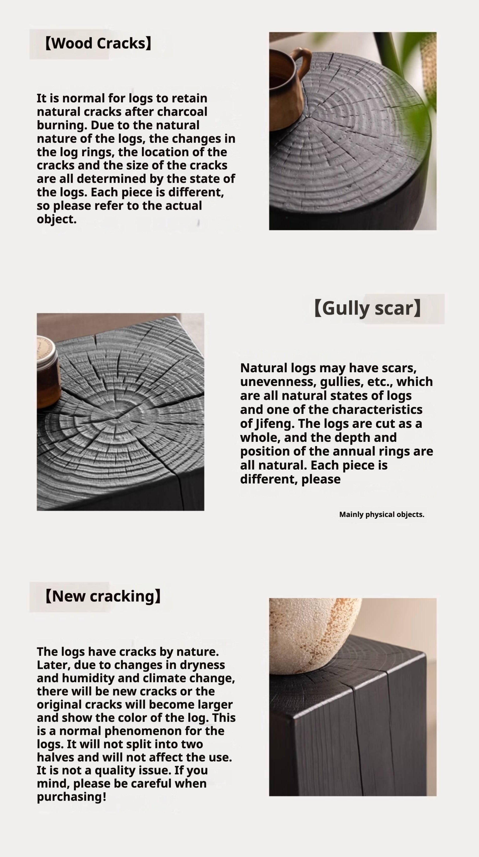 Pine Solid Wood Wabi Sabi Style Side Table
