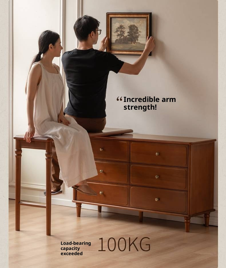 Poplar Solid Wood French Retro Style Dressing Table